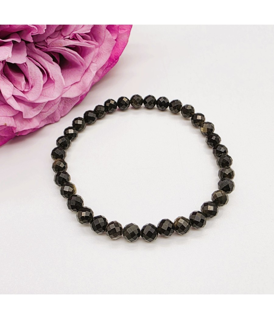 Obsidián zlatý - fazetovaný