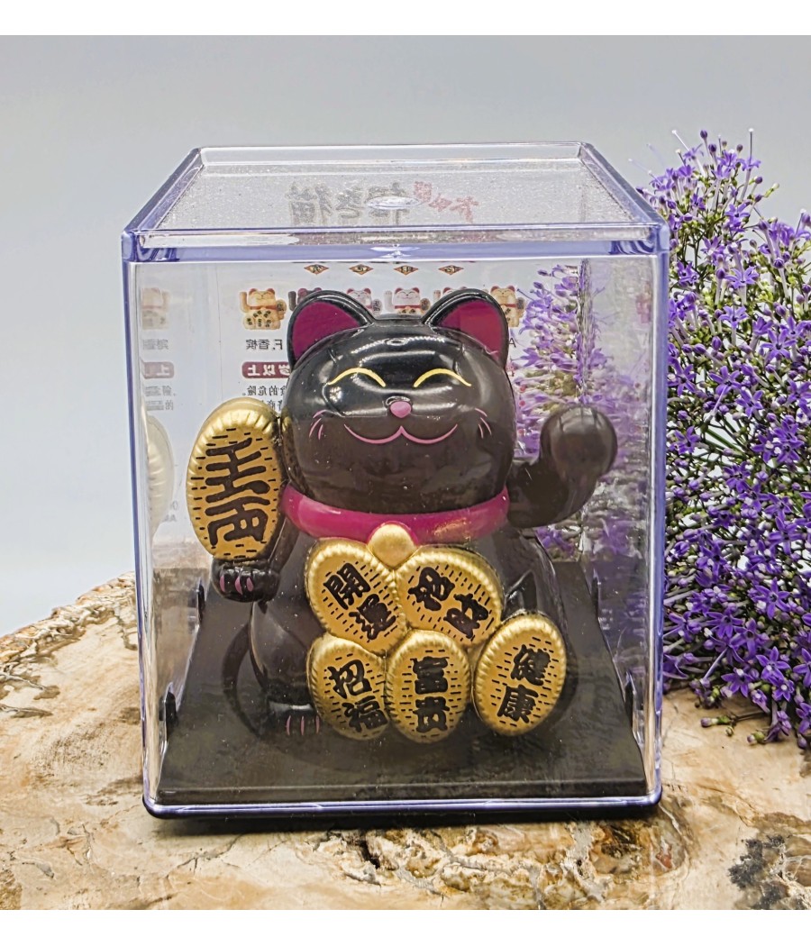 Maneki Neko - čierna mini s...